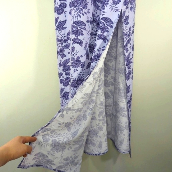 HILL HOUSE The Simone Midi Dress Lilac Purple Tonal Floral Medium - Picture 5 of 14